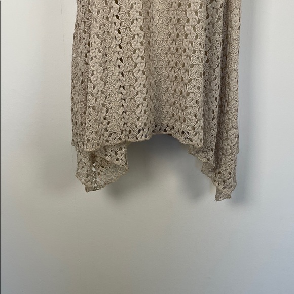 Dress Barn Crochet Cottagecore Flare Elegant Beige Women's 3X Pullover Tunic Top - Picture 2 of 10